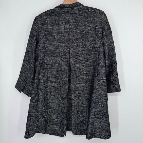 Eileen Fisher Faceted Organic Cotton Blend open Jacquard Coat jacket size medium - Picture 12 of 13